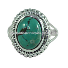 Tibetan Turquoise Gemstone 925 Sterling Silver Ring Jewelry